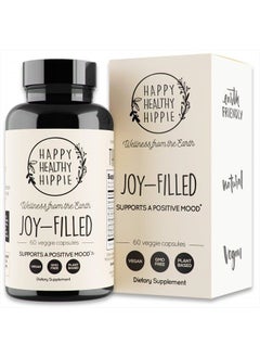 Joy-Filled Mood Support Supplement with St. Johns Wort | Helps Calm The Mind & Body, Stress Relief Energy Supplements | 100% Plant-Based | Ashwagandha, Rhodiola, Eleuthero | Herbal Adaptogens, 60 ct