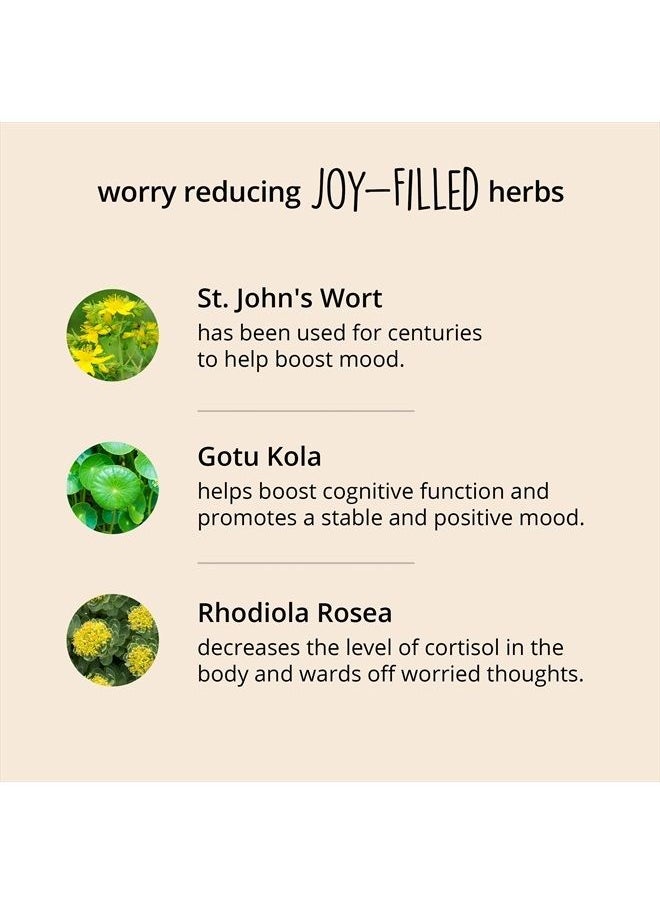 HAPPY HEALTHY HIPPIE - Joy-Filled Mood Support Supplement with St. Johns Wort | Helps Calm The Mind & Body, Stress Relief Energy Supplements | 100% Plant-Based | Ashwagandha, Rhodiola, Eleuthero | Herbal Adaptogens, 60 ct - Image 1