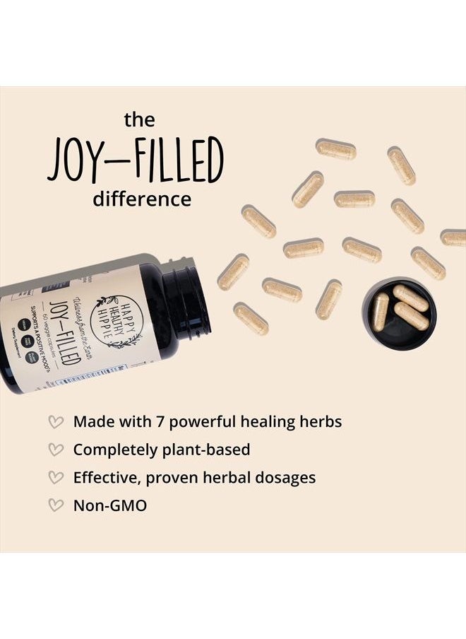 HAPPY HEALTHY HIPPIE - Joy-Filled Mood Support Supplement with St. Johns Wort | Helps Calm The Mind & Body, Stress Relief Energy Supplements | 100% Plant-Based | Ashwagandha, Rhodiola, Eleuthero | Herbal Adaptogens, 60 ct - Image 1