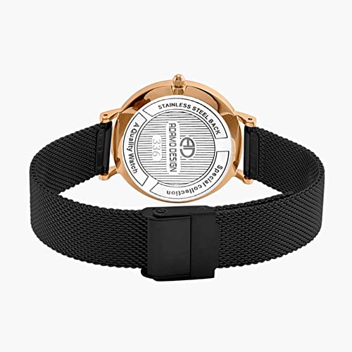ADAMO Stainless Steel Women's Aritocrat Black Dial Analog Watch (336Knm02) - Image 4