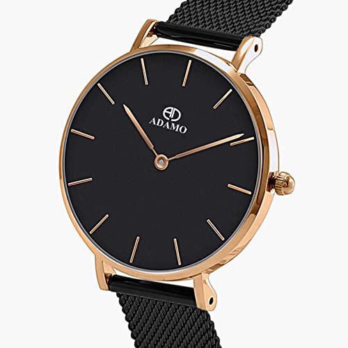 ADAMO Stainless Steel Women's Aritocrat Black Dial Analog Watch (336Knm02) - Image 2