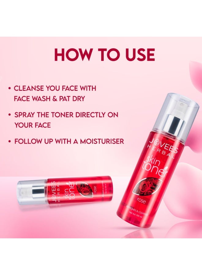 Jovees Herbal Rose Skin Toner For Refreshing Youthful Skin, Tightens Pores, Healthy Glow | Face Mist & Toner For Normal to Dry Skin | Paraben, Alcohol And Chemical Free- 200ml - Image 2