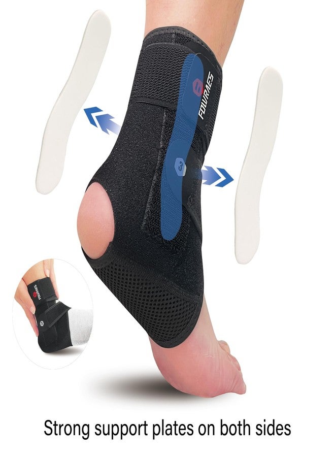 FOWRAES 2 Pack Ankle Brace With Side Stabilizers,Ankle Sprain Brace for Men & Women Injury Recovery,Joint Pain Relief,Ankle Support for Running Volleyball Basketball (Medium) - Image 2