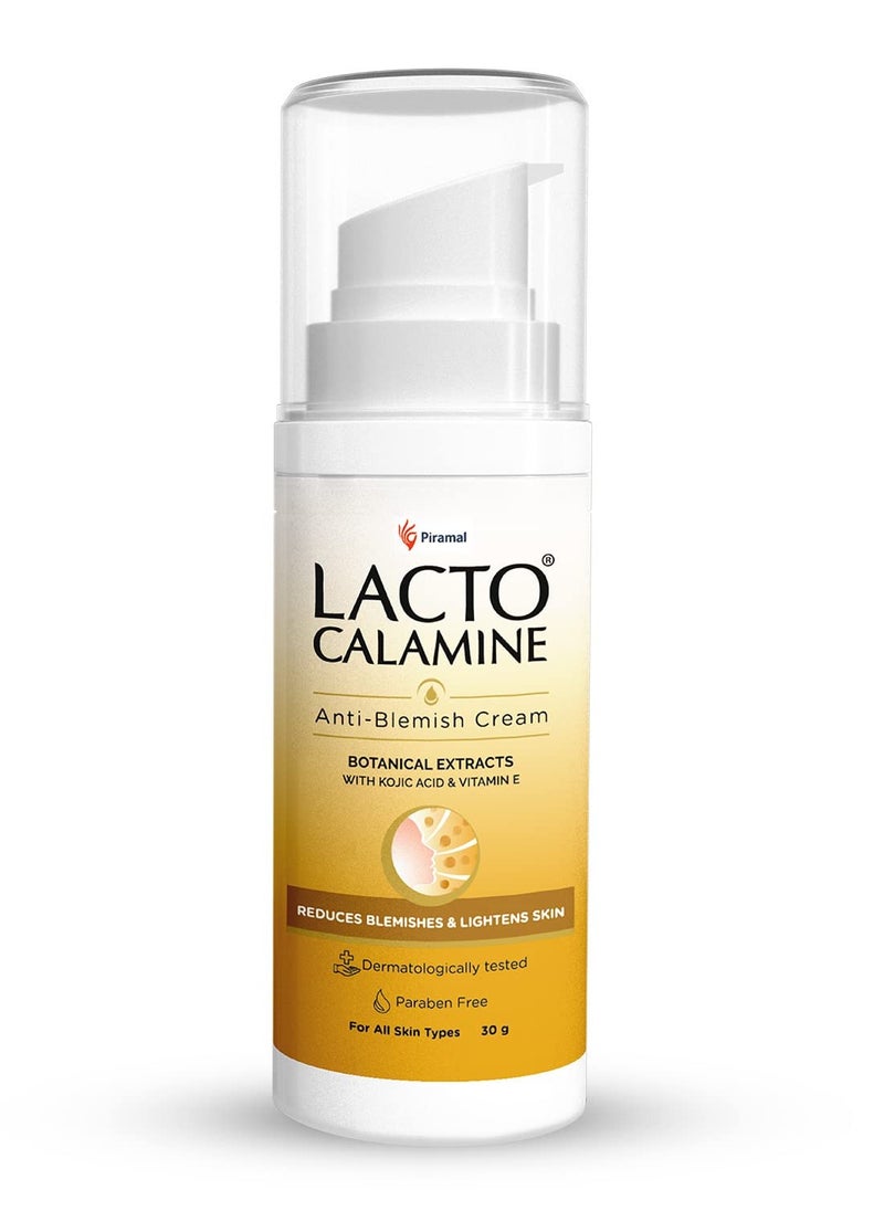 Lacto Calamine Lacto Calamine Anti- Blemish Face Cream 30g With Kojic Acid Botanical Extracts and Vitamin Fades Acne Marks and Blemishes Reduces Pigmentation and Lightens Skin and Dermatologically Tested  - Image 1