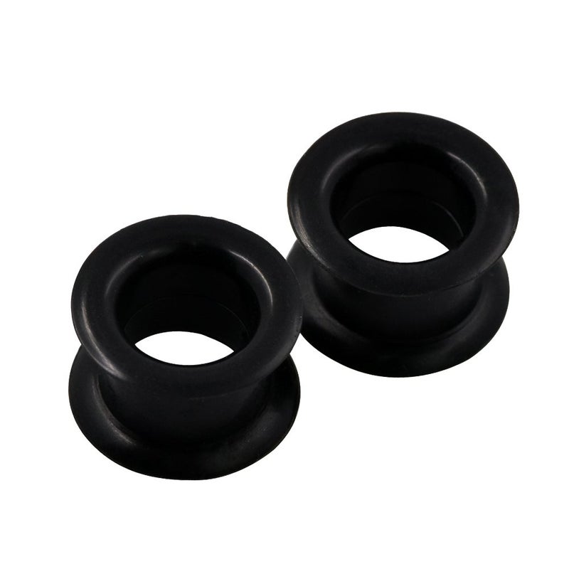 Oyaface Black Pair Colorful Hard Silicone Flexible Ear Skin Tunnels Plugs Expanders Gauges Hollow Body Piercing 14mm(9/16") - Image 4