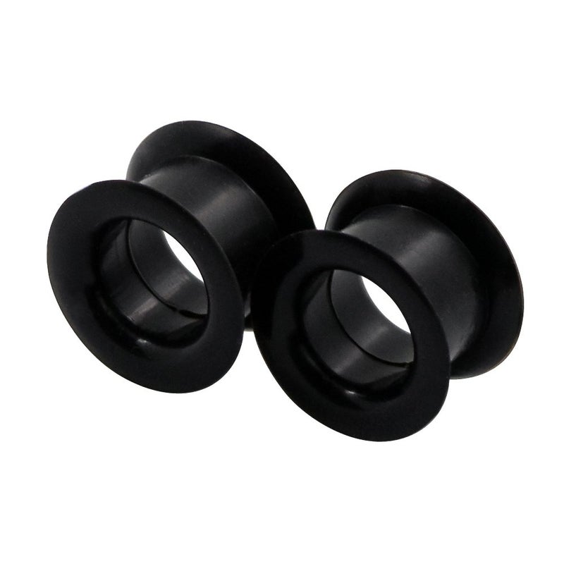 Oyaface Black Pair Colorful Hard Silicone Flexible Ear Skin Tunnels Plugs Expanders Gauges Hollow Body Piercing 14mm(9/16") - Image 3