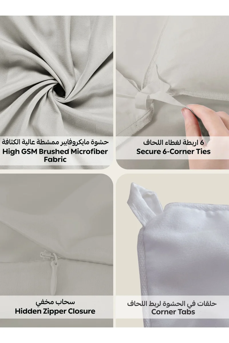 Donetella Striped Comforter Set, Single Size (170x230 cm), 5-Piece Hotel Bedding with 350 GSM Filling – Comforter, Comforter Cover, Fitted Sheet, Pillowshams.