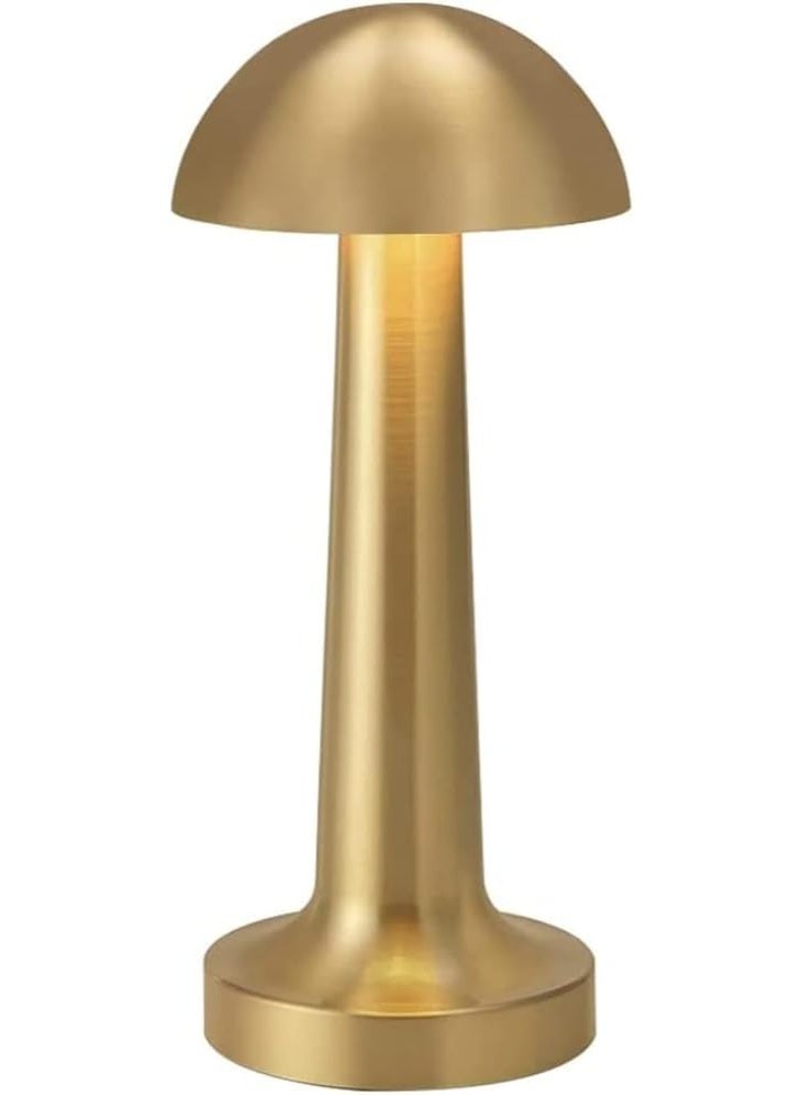 Portable Wireless Mushroom Lamp with Dimmable LED Touch Control 1800mAh Rechargeable Battery Night Light for Kids Room Bedside Table Gold - Image 1