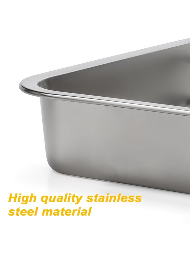 Stainless steel baking tray - heavy-duty turkey baking tray with grill and handle, suitable for ovens, high edge easy to clean chicken, vegetable, wide noodle induction baking tray - Image 4