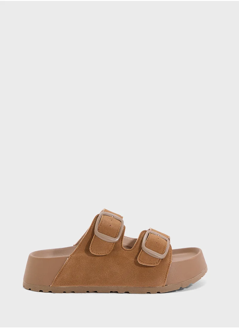 جينجر Casual Double Strap Slide