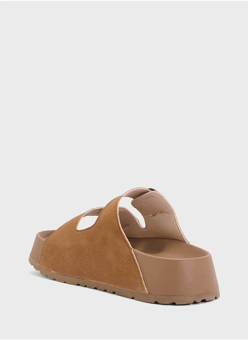 جينجر Casual Double Strap Slide