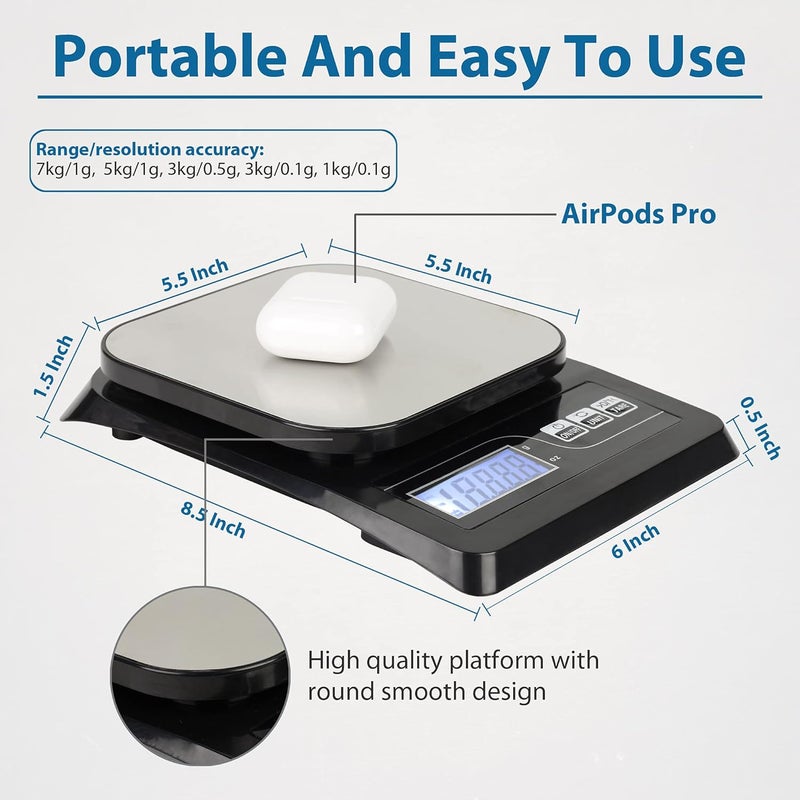 MCP Digital Weighing Machine For Kitchen Sf413A Electronic Food Weight Scale Upto 10 Kg For Home With Tare Fucntion Kitchen Shop Small Portable For Food Fruits Products Blue - Image 2