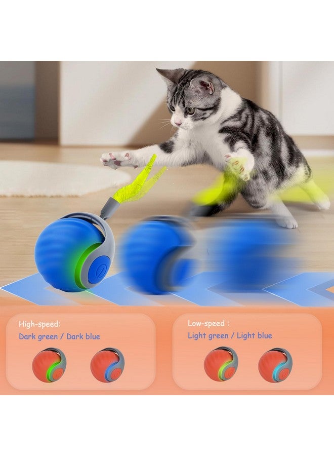 Rolling Cat Toy 3.0 Moving Smart Cat Toy, USB Rechargeable Interactive Ball for Indoor Cats, Automatic Rollie with Replacement Tail, Two Adjustment (Orange1) - Image 5