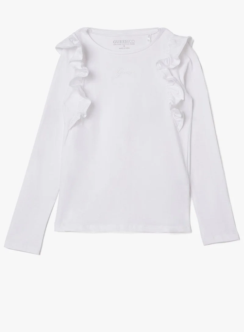 جس تيشيرت برسومات للأطفال بياقة دائرية