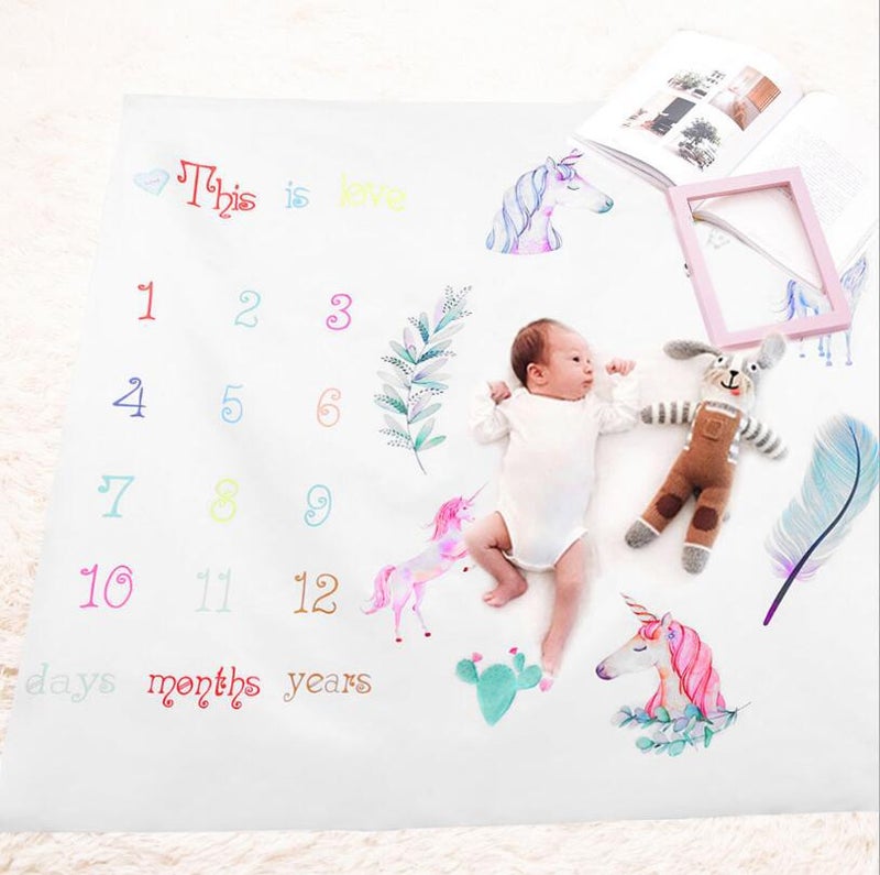 Baby Milestone Month Pography Background Cloth Baby Creative Digital Po Blanket Background Cloth Pography Props - Image 1