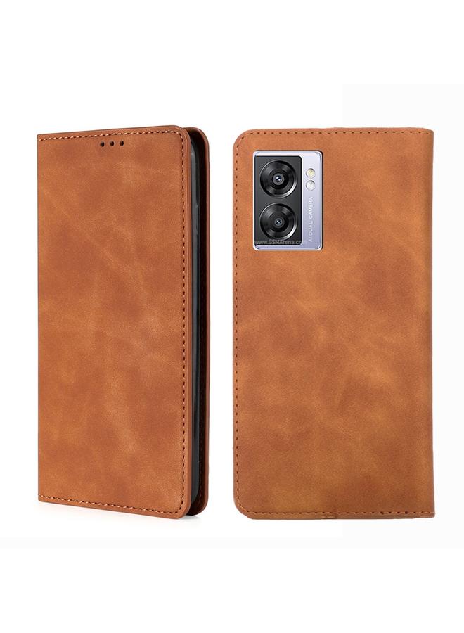 S-TOP Case For OPPO K10 5G Global Skin Feel Magnetic Flip Leather Phone Case - Image 1