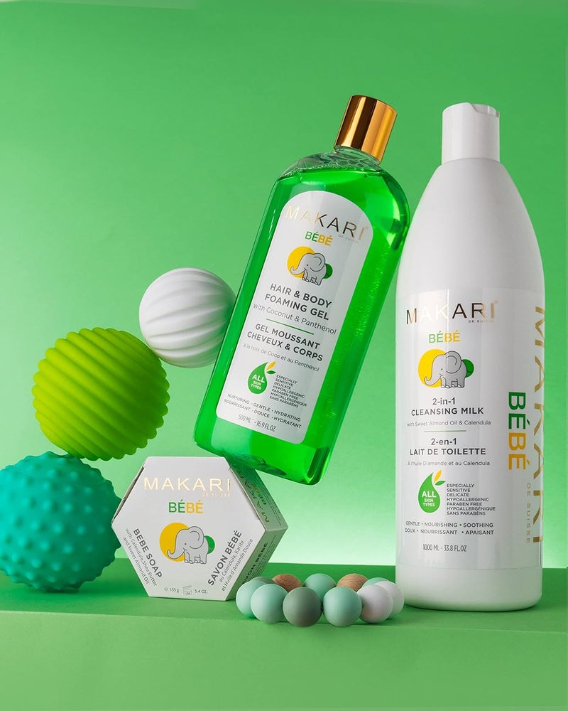 Makari Bebe Cleansing Milk 1000ml  Baby Body Wash and Dry Skin Softening Solution  Helps Soothe Irritation  Gentle on Infants 3 Months and Older  Recommended for Delicate and Sensitive Skin - Image 5