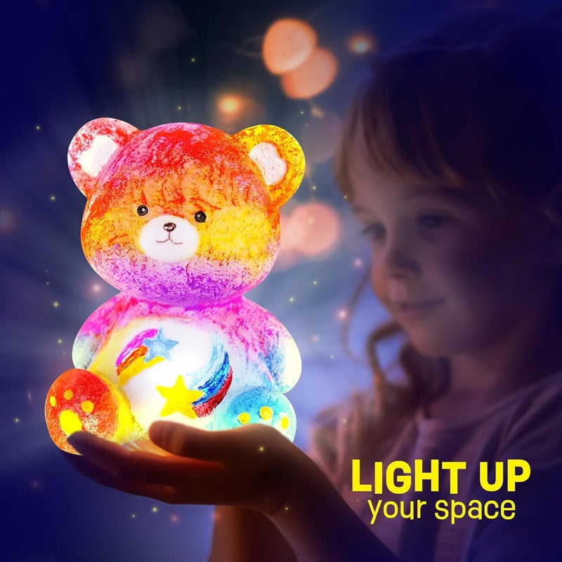 ONE TO FOUR Paint Your Own Bear Lamp Kit, DIY Kit Arts and Crafts for Kids 4-6, Creative Painting Kit, Bear Coloring Toys Birthday Gift for Girls and Boys Ages 3 4 5 6 7 8 9 10 11 12+ - Image 2