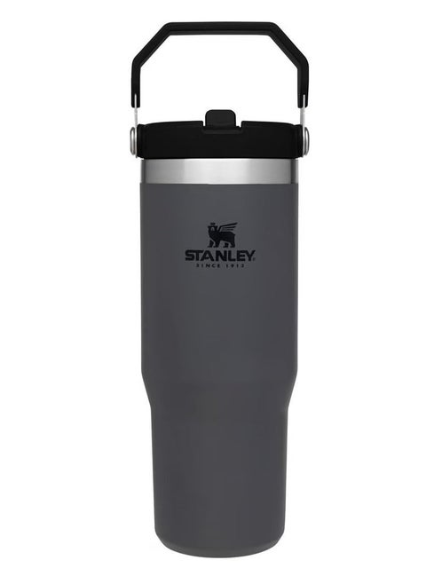 IceFlow 30oz Stainless Steel Tumbler with Straw – Vacuum Insulated Reusable Water Bottle for Home, Office, or Car – Leak-Resistant Flip Lid Keeps Drinks Cold for 12 Hours or Iced for Up to 2 Days – Durable, Eco-Friendly Travel Cup for Daily Use