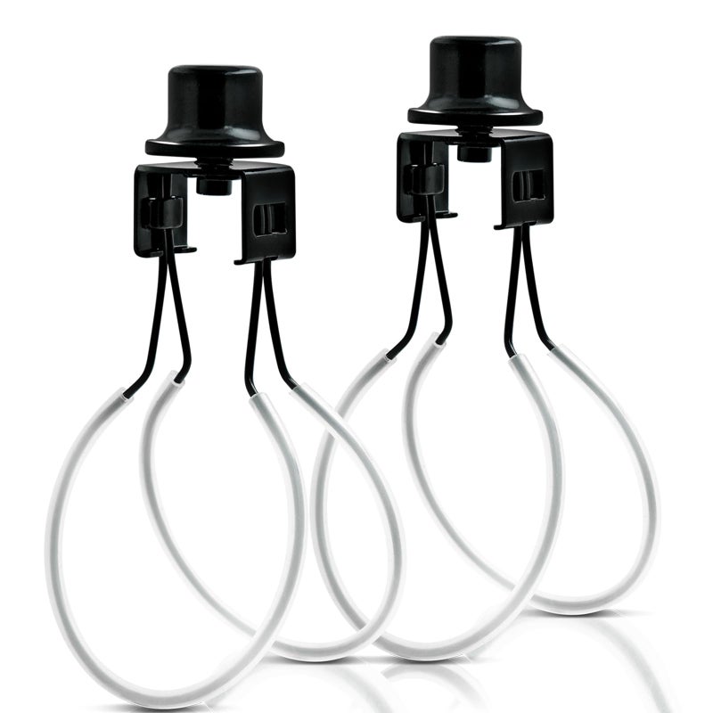 Lamp Shade Light Bulb Clip AdapterLamp Shade Holder Includes Finial and Lampshade Levellers to Keep Lamp Shade in PlaceClip on Lampshade Adapter Black Color 2PCS PACK
