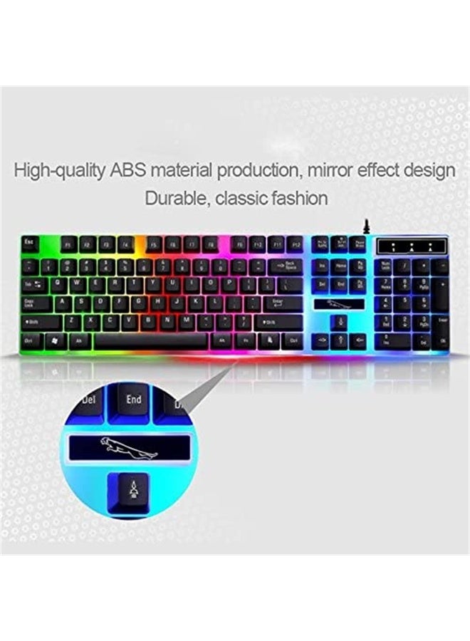G21 Wired USB Gaming Mouse Flexible Polychromatic LED Lights Computer Mechanical Feel Backlit Keyboard (Black) - Image 3