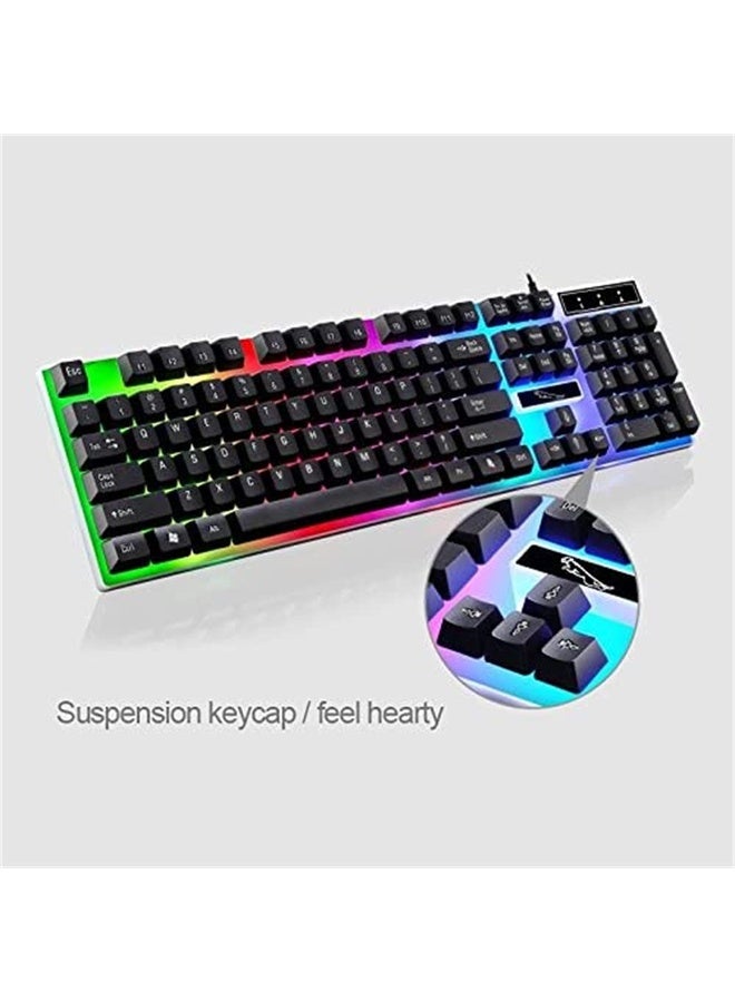 G21 Wired USB Gaming Mouse Flexible Polychromatic LED Lights Computer Mechanical Feel Backlit Keyboard (Black) - Image 5