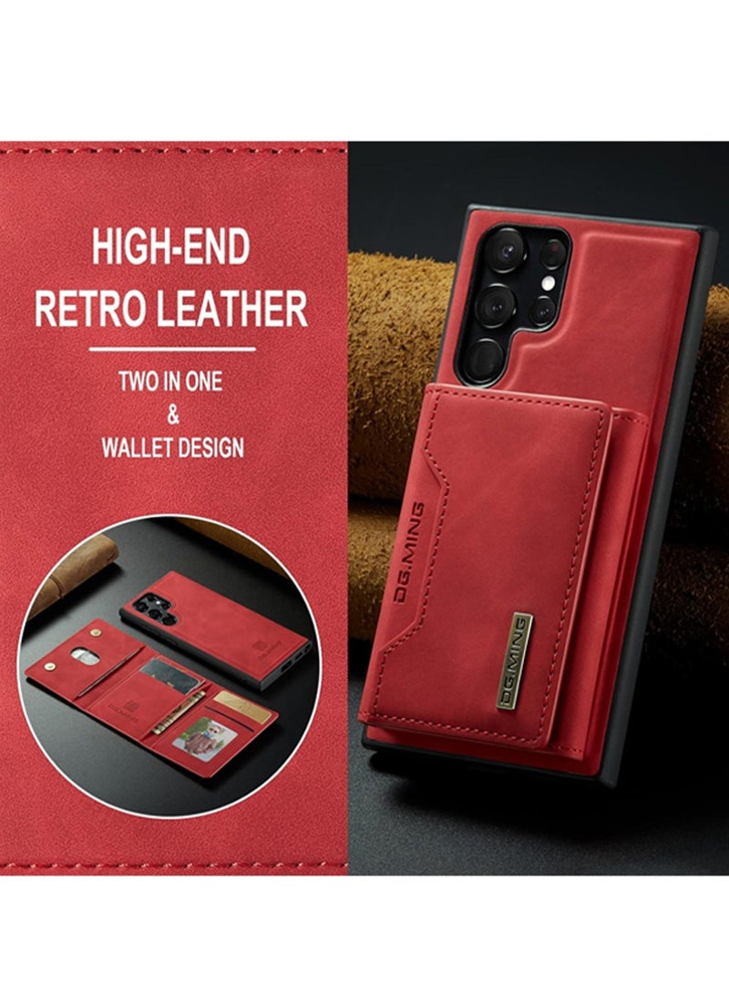 DGMING Protector for Samsung Galaxy S23 Ultra Wallet Case 2 in1 Detachable Leather Wallet Back Cover for Samsung Galaxy S23 Ultra Magnetic Wallet Protective Guard Shell with Stand + Card Holder - Image 4