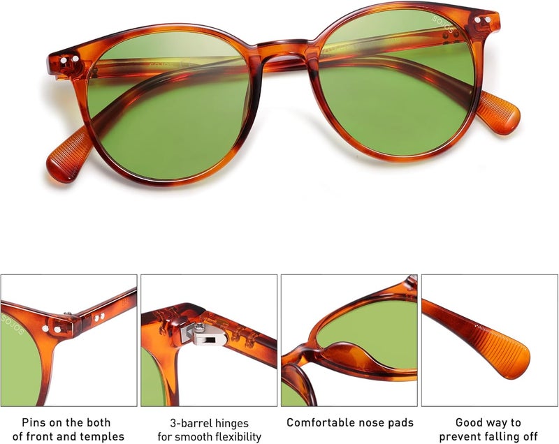 Sojos Small Round Classic Polarized Sunglasses for Women Men Vintage Style UV400 Lens MAY SJ2113 - Image 4