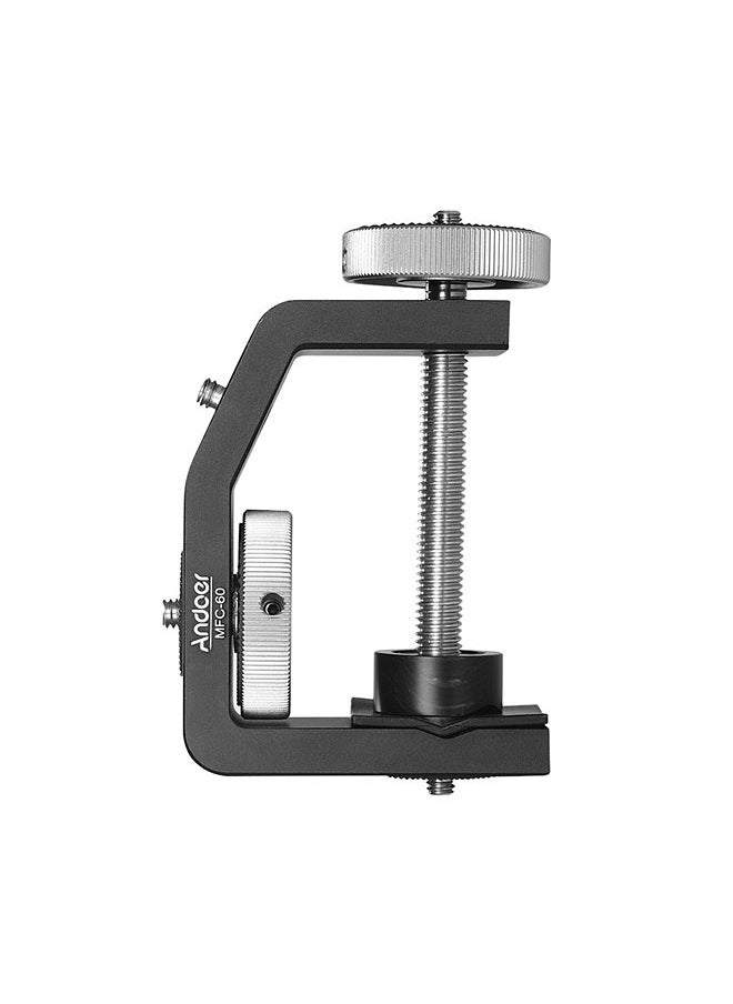 ANDOER - MFC-60 Heavy Duty Photography Desk Tree Clamp Multifunctional C-shaped Clamp Window Glass Clamp for GoPro Action Camera for DSLR Camera Max. 60mm Clamping Distance Max. Load 4kg - Image 1