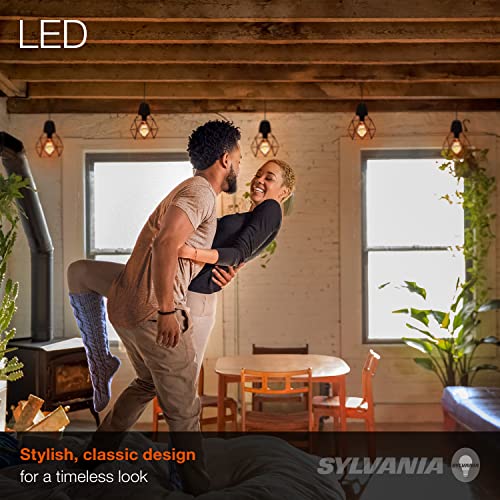 LEDVANCE SYLVANIA A19 LED Vintage Light Bulb, 40W Equivalent Efficient 4.5W, 13 Year, 380 Lumens, Dimmable, Amber Glow - 1 Pack (75347) - Image 4
