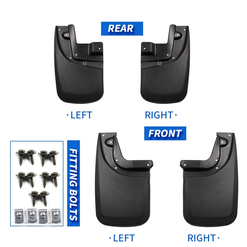 RMOURTEKK Mud Flaps Compatible with Tacoma 2005-2015 Mud Flaps Guards Front & Rear 4pc Set (with OEM Fender Flares Only) - Image 2