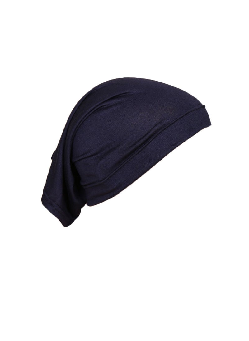 Generic Silky Cotton Beanie MSL09 Elastic Breathable Turban Cap 16# navy blue 