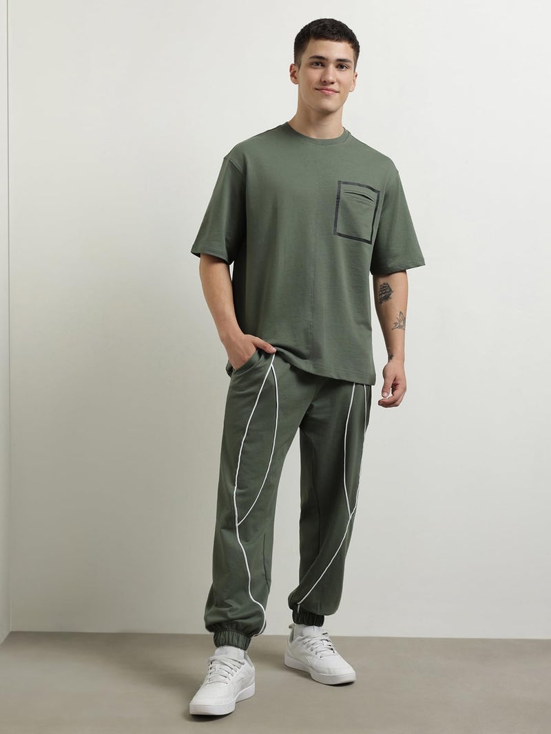 NOBERO Olive Green Co-Ord Set for Men - Image 3