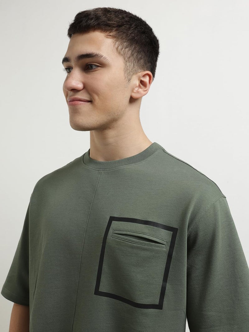 NOBERO Olive Green Co-Ord Set for Men - Image 5