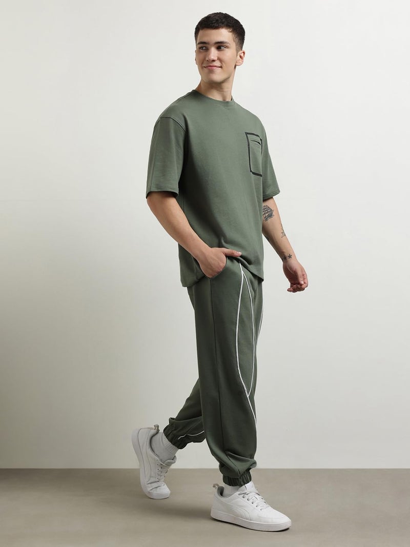 NOBERO Olive Green Co-Ord Set for Men - Image 1