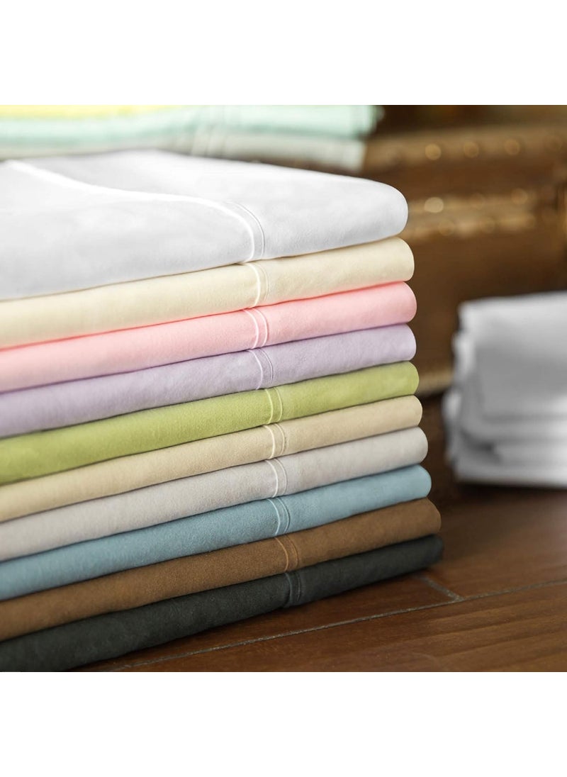MALOUF MALOUF Double Brushed Microfiber Super Soft Luxury Bed Sheet Set  Wrinkle Resistant  Cot Size  Ivory  - Image 3