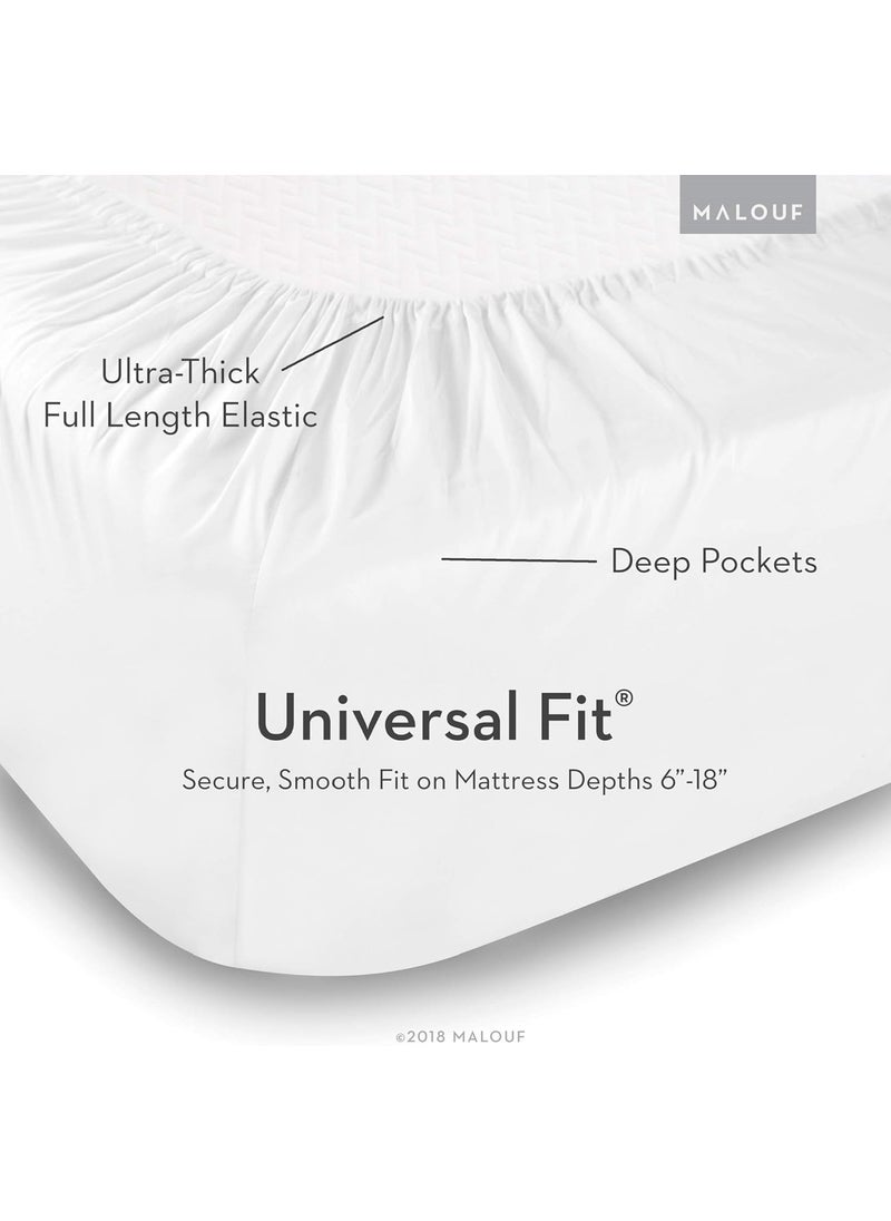 MALOUF MALOUF Double Brushed Microfiber Super Soft Luxury Bed Sheet Set  Wrinkle Resistant  Cot Size  Ivory  - Image 5