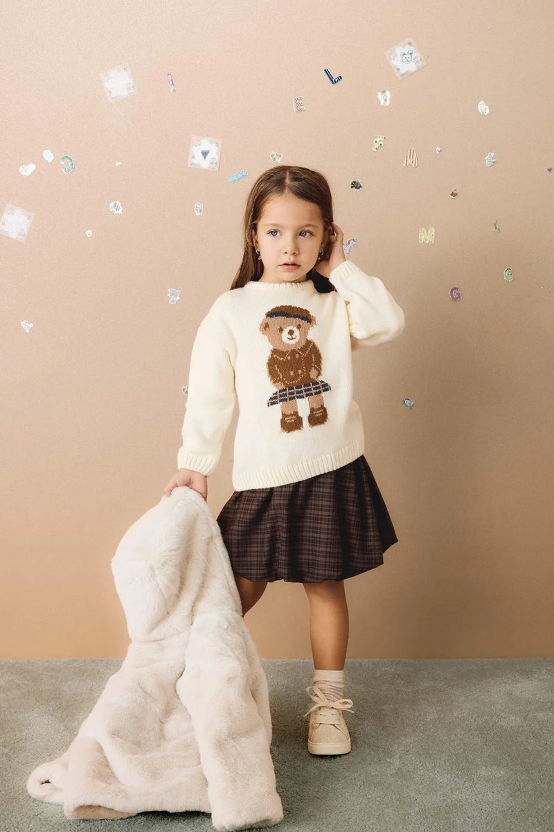 ديفاكتو Baby Girl Wowen Fabrics Balloon Fit Skirt