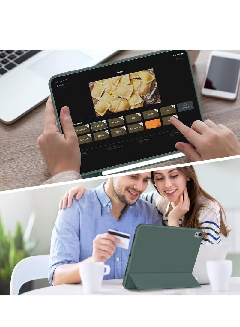 أوميكسبرو جراب متوافق مع iPad الجيل العاشر 10.9 بوصة 2022 مع حامل قلم رصاص، غطاء واقٍ رفيع ثلاثي الطي مع ظهر ناعم من مادة TPU لجراب iPad الجيل العاشر، مع خاصية السكون والاستيقاظ التلقائي - Image 2