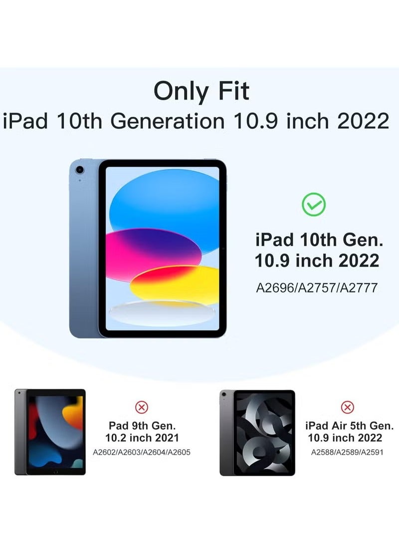أوميكسبرو جراب متوافق مع iPad الجيل العاشر 10.9 بوصة 2022 مع حامل قلم رصاص، غطاء واقٍ رفيع ثلاثي الطي مع ظهر ناعم من مادة TPU لجراب iPad الجيل العاشر، مع خاصية السكون والاستيقاظ التلقائي - Image 3