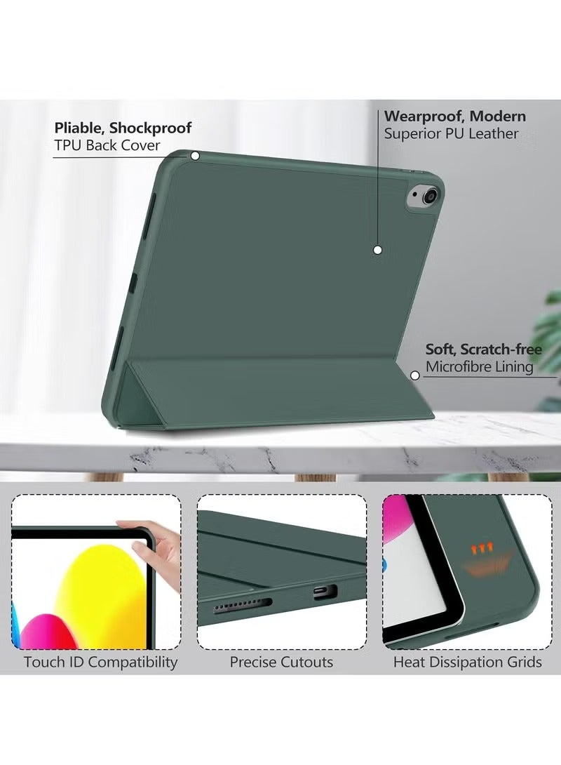 أوميكسبرو جراب متوافق مع iPad الجيل العاشر 10.9 بوصة 2022 مع حامل قلم رصاص، غطاء واقٍ رفيع ثلاثي الطي مع ظهر ناعم من مادة TPU لجراب iPad الجيل العاشر، مع خاصية السكون والاستيقاظ التلقائي - Image 4