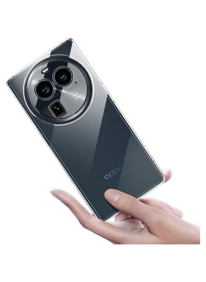 Hotfire Phone Case For Oppo Find X6, Oppo Find X6 Protective Cover, Shockproof Silicone Upgraded Full Lens Protection, Simple And Trendy For Men And Women - Transparent - Image 1