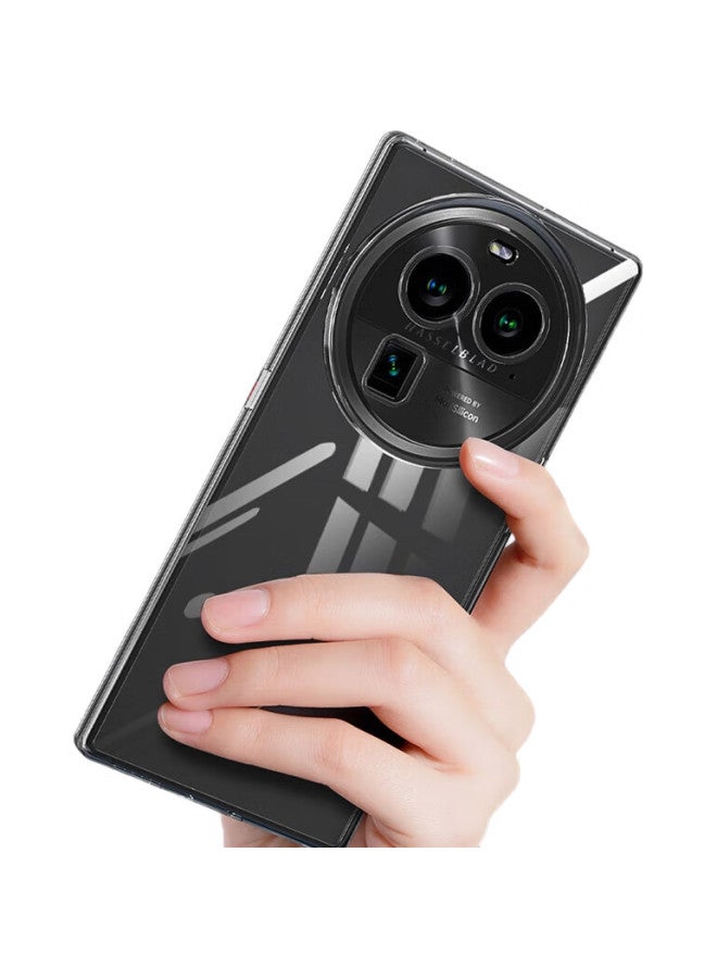 Hotfire Phone Case For Oppo Find X6, Oppo Find X6 Protective Cover, Shockproof Silicone Upgraded Full Lens Protection, Simple And Trendy For Men And Women - Transparent - Image 2