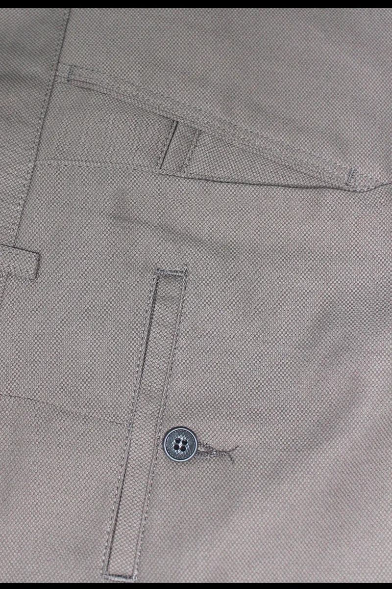 فاريتا Men's Earth Brown Dobby Classic Cut Pocket Linen Trousers