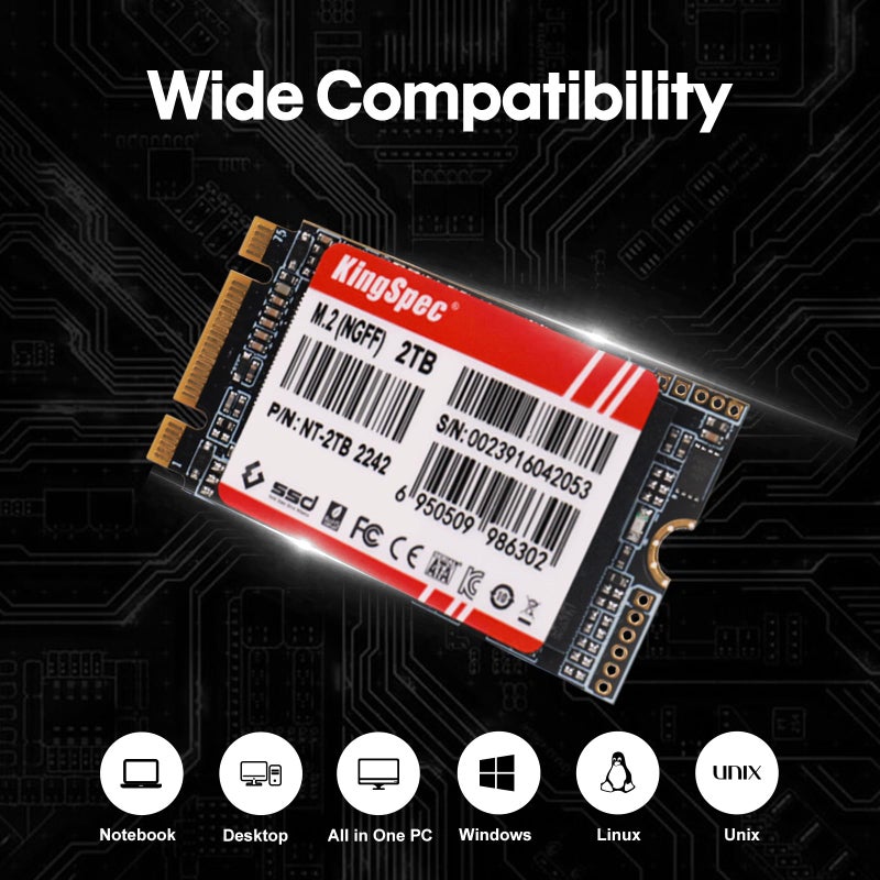 KingSpec NT Series 128GB M.2 2242 SATA SSD - Not Compatible with NVMe Socket, Sata 3 6Gb/s Internal Solid State Drive, for Ultrabook & Laptop & Desktop - Image 3