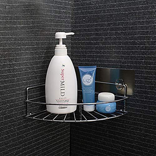 myzon Stainless Steel Magic Sticker Wall Mounted Kitchen Bathroom Corner Shower Caddy Organizer - Image 1