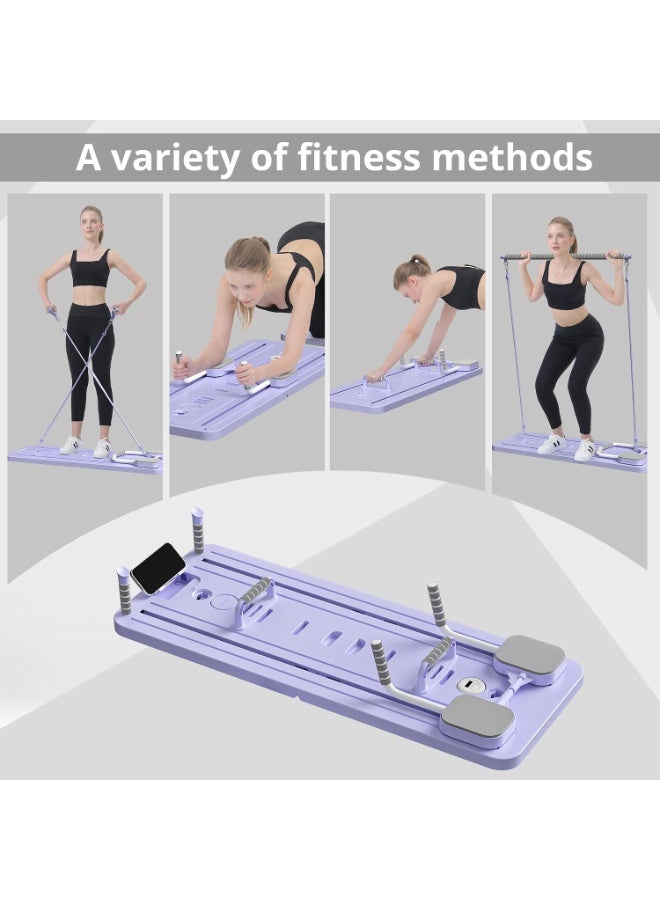 Bluejw Portable Pilates Reformer Machine for Home Gym - Auto-Rebound Pilates Board with Abdominal Core Trainer & Full Body Workout  Professional Pilates Equipment for Men Women - Image 4