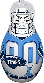 Fremont Die Fremont Die NFL Tennessee Titans Bop Bag Inflatable Tackle Buddy Punching Bag, Mini: 12" Tall, Team Colors - Image 1