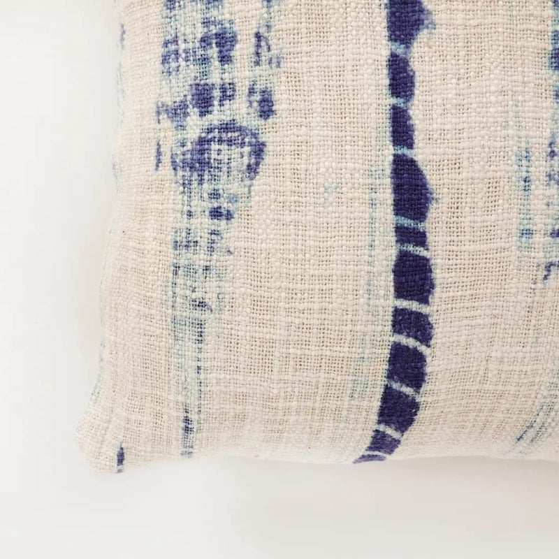 pepme pepme Shibori tie dye Cushion Cover Cotton Slub 18x18 Dark Blue White  - Image 3