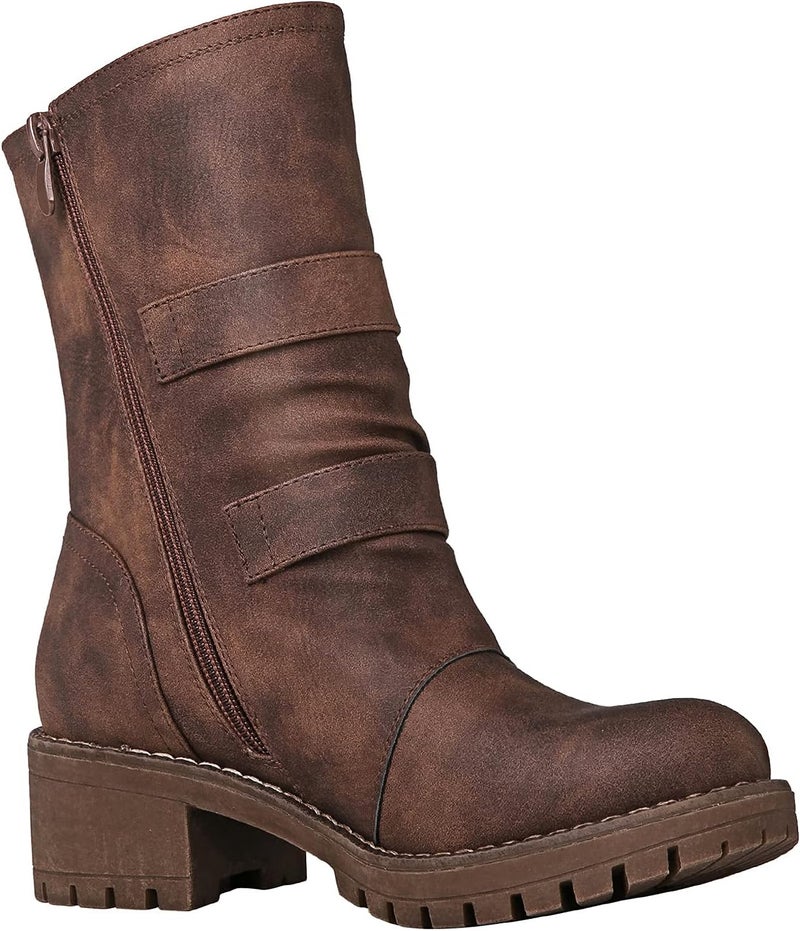 GLOBALWIN Women's 19YY19 Fashion Mid Calf Motorcycle Boots - Image 3